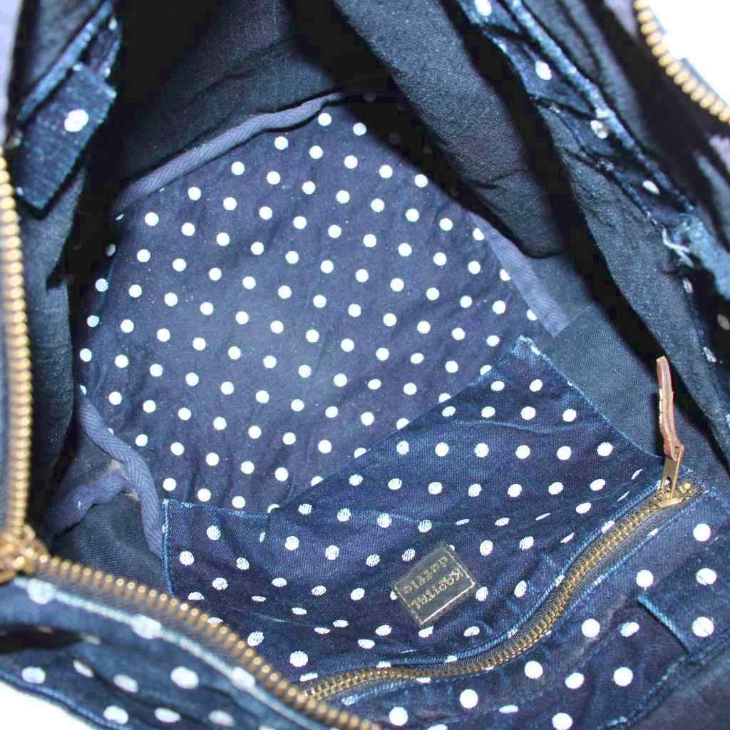 キャピタル kapital duffle ハンドバッグ ドット柄 デニム インディゴ 