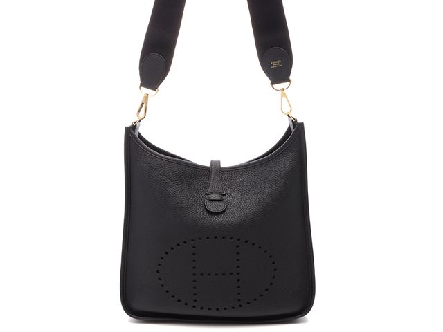 HERMES エルメス エヴリン3PM ショルダーバッグ トリヨンクレマンス ブラック/GP W刻印【中古】【432】