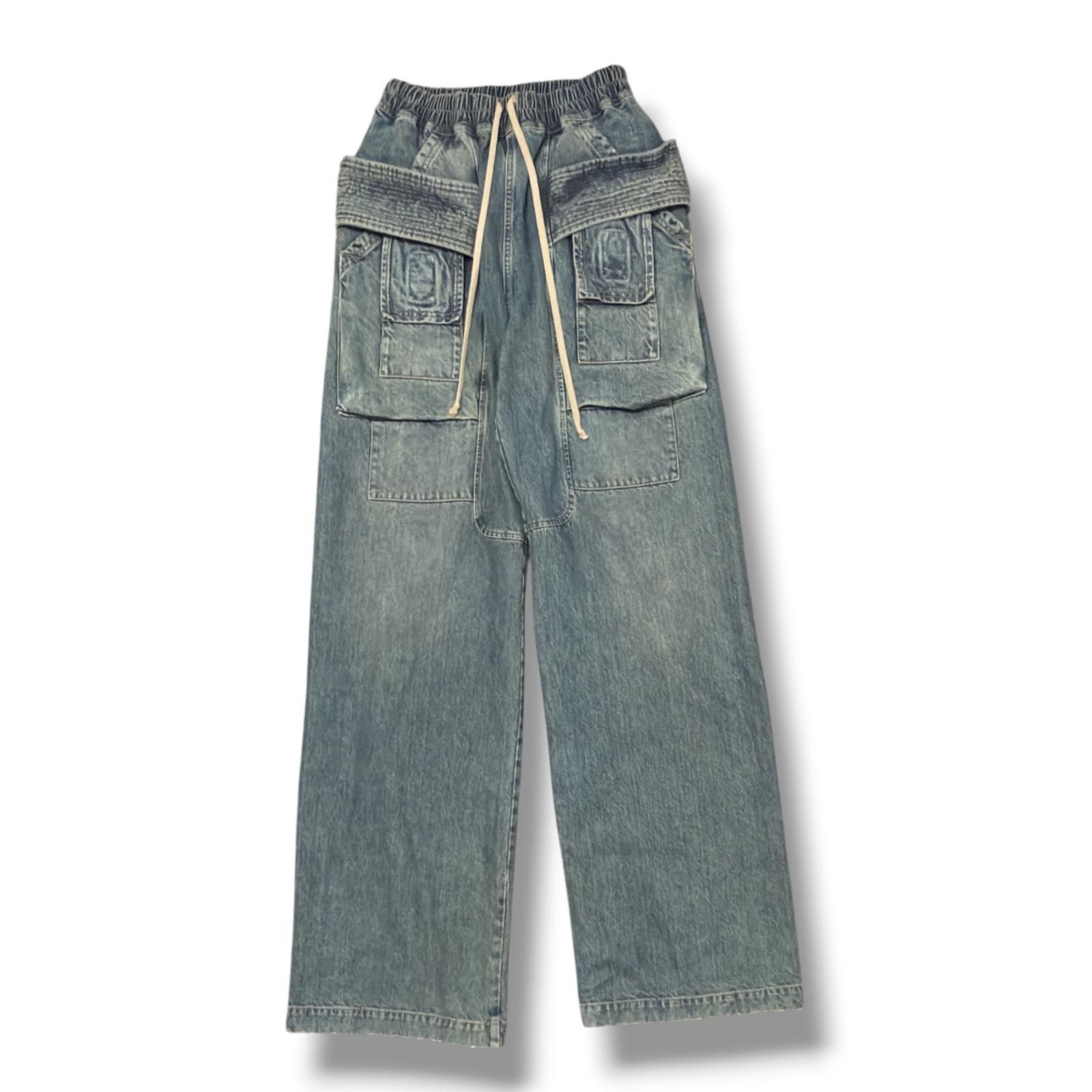 参考上代147400円 DRKSHDW 26SS CREATCH WIDE CARGO  クリーチワイドカーゴ ドローストリング デニムパンツ ダークシャドウ DU01F4394-DWB インディゴ S （20158M） 参考上代147400円 DRKSHDW 26SS CREATCH WIDE CARGO DRAWSTRING