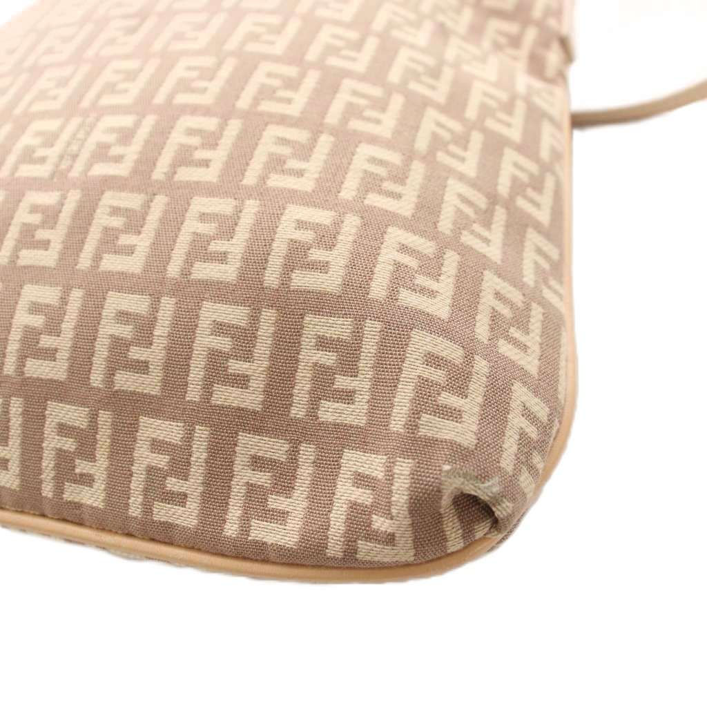 フェンディ FENDI ショルダーバッグ ズッキーノ柄 キャンバス ベージュ