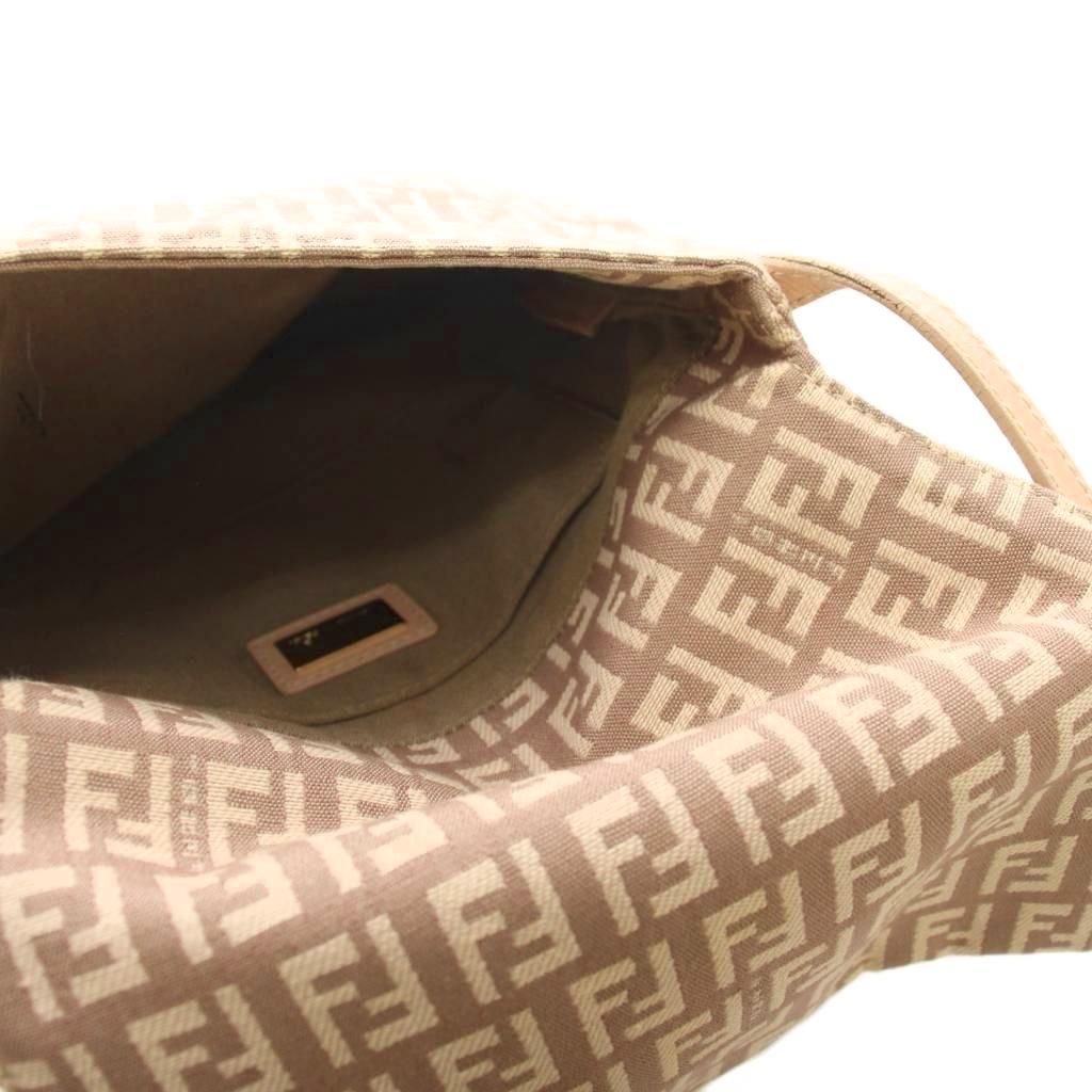 フェンディ FENDI ショルダーバッグ ズッキーノ柄 キャンバス ベージュ