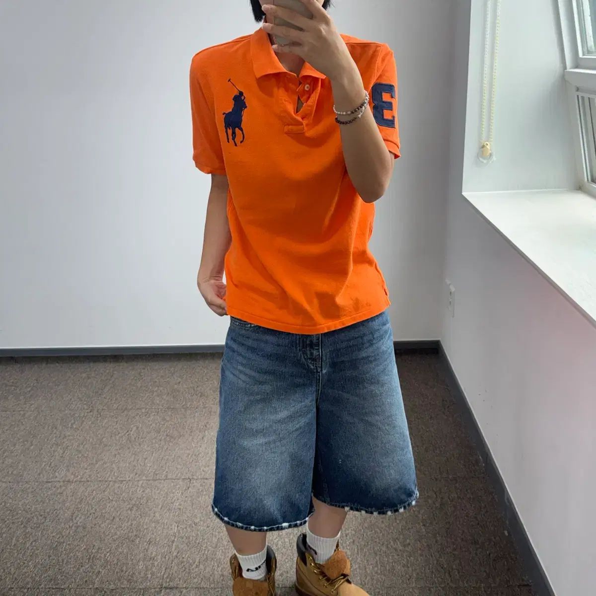 Polo ポロ ネイビー ビックポニー オレンジ KARA（カラ） 半袖