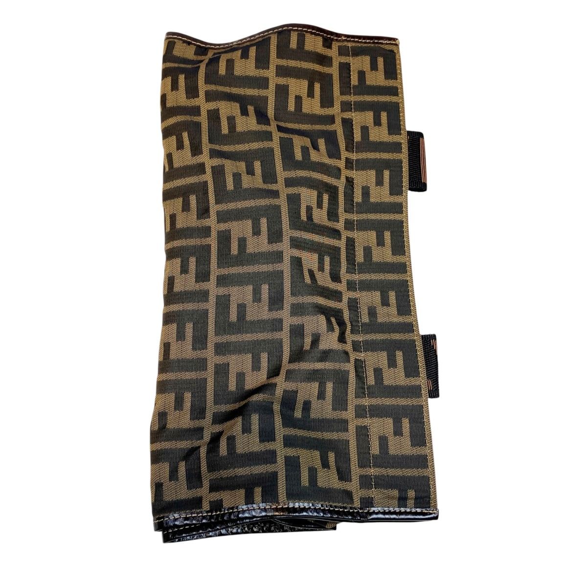 フェンディ FENDI ズッカ柄 折り畳み トートバッグ キャンバス レザー