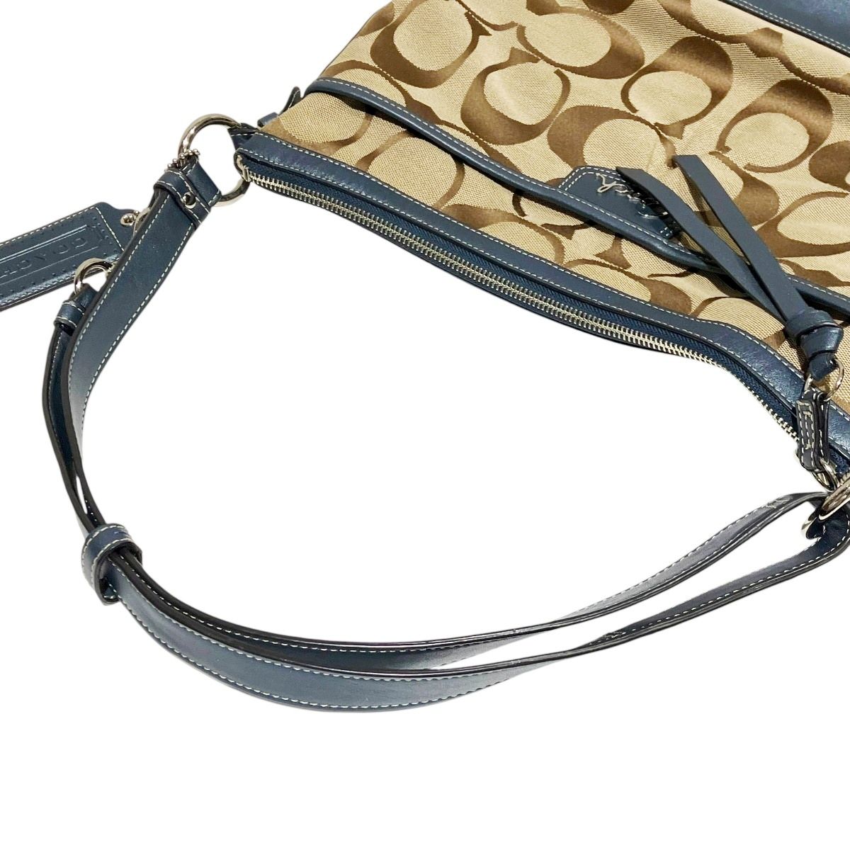 コーチ COACH シグネチャー ショルダーバッグ キャンバス レザー 