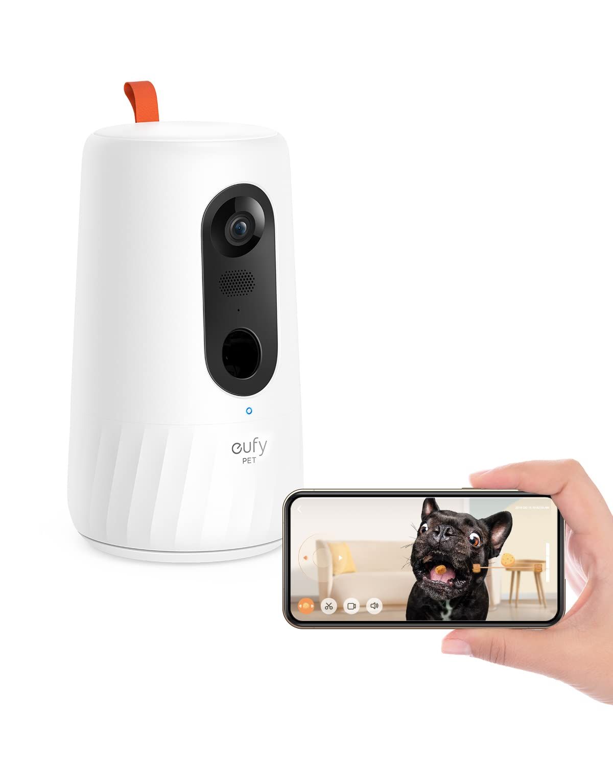Anker Eufy Dog Camera D605（犬, 猫用自動給餌器）【ペットカメラ/Wi-Fi ペットカメラ / 360°ビュー/犬 猫 留守番/飛び出すおやつ / 3段階 給餌距離調整/見守り/双方向会話/スマホ対応/アカウント共有/写真/動画 /