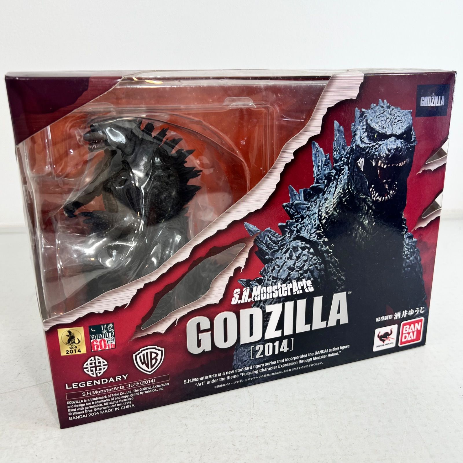 【ほぼ新品】バンダイ S.H. MonsterArts モンスターアーツ ゴジラ 2014 箱付 東宝 GODZILLA ハリウッド ギャレゴジ フィギュア おもちゃ 開封済み