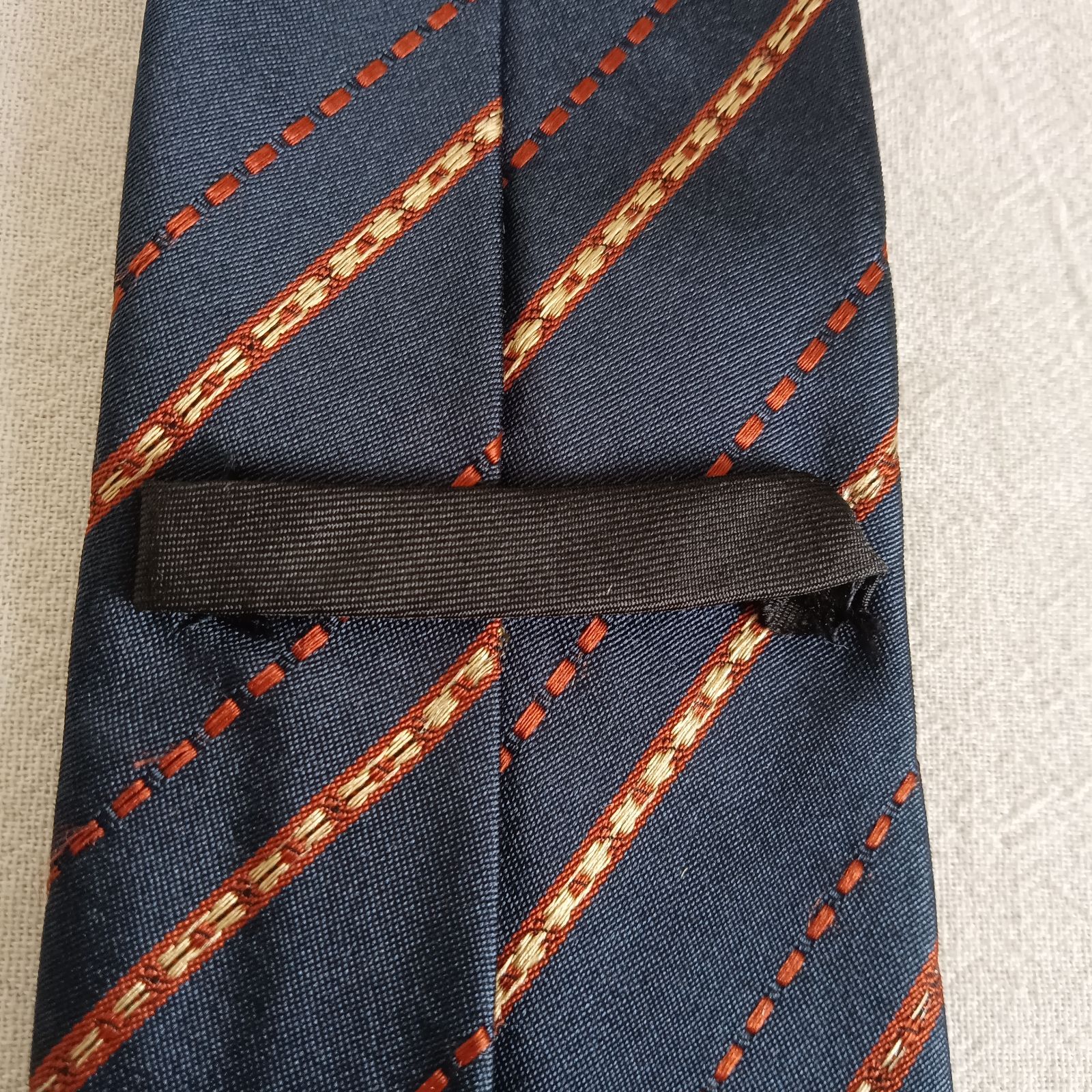 ダンヒル dunhill ネクタイ レジメンタル ネイビー×オレンジ