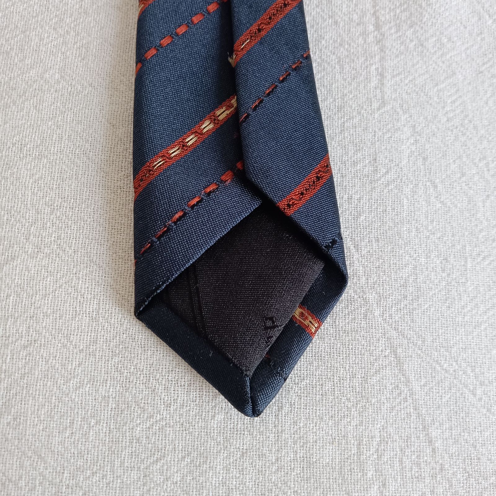 ダンヒル dunhill ネクタイ レジメンタル ネイビー×オレンジ