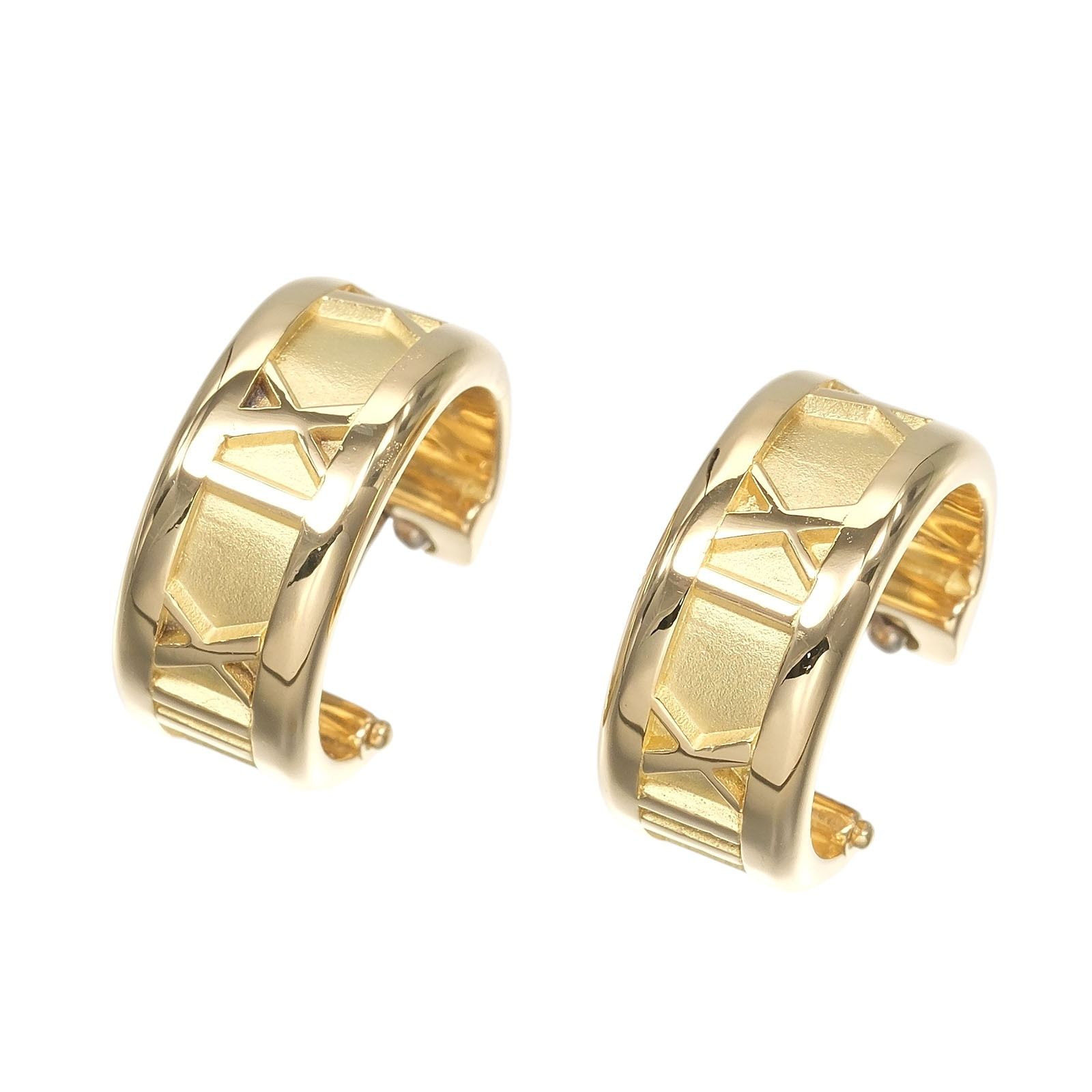 【TIFFANY&Co.】ティファニー アトラス フープ K18イエローゴールド レディース 10.4g ピアス 199,000円