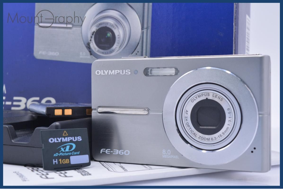【動作保証】 オリンパス Olympus FE-360 3x 元箱、バッテリー、充電器、メモリーカード、取扱説明書付属 同梱無料 #my502