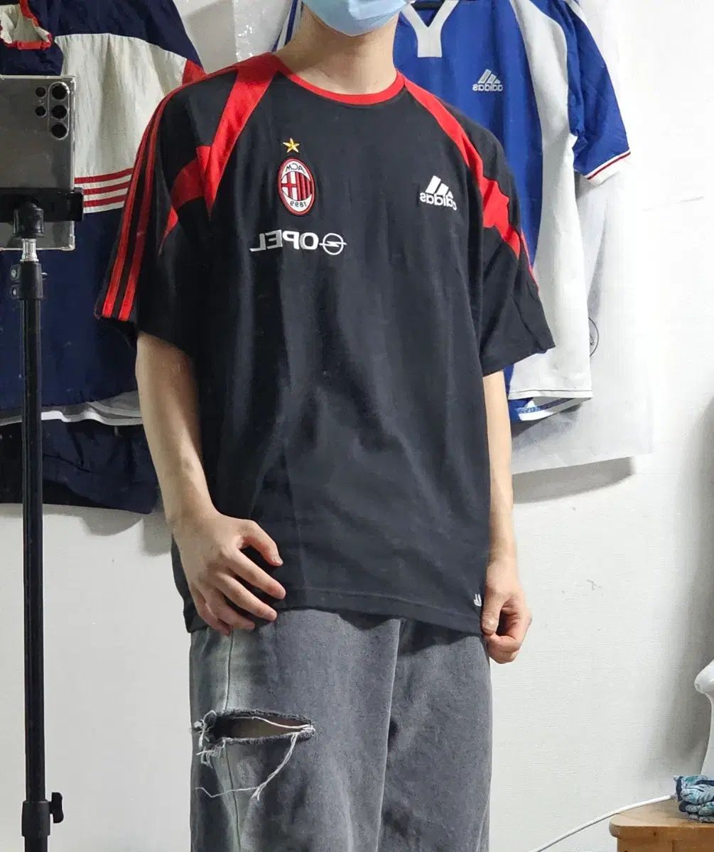 新品 アディダス ACミラン 04-05 オペル スポンサー トレーナー コットン 半袖 Tシャツ