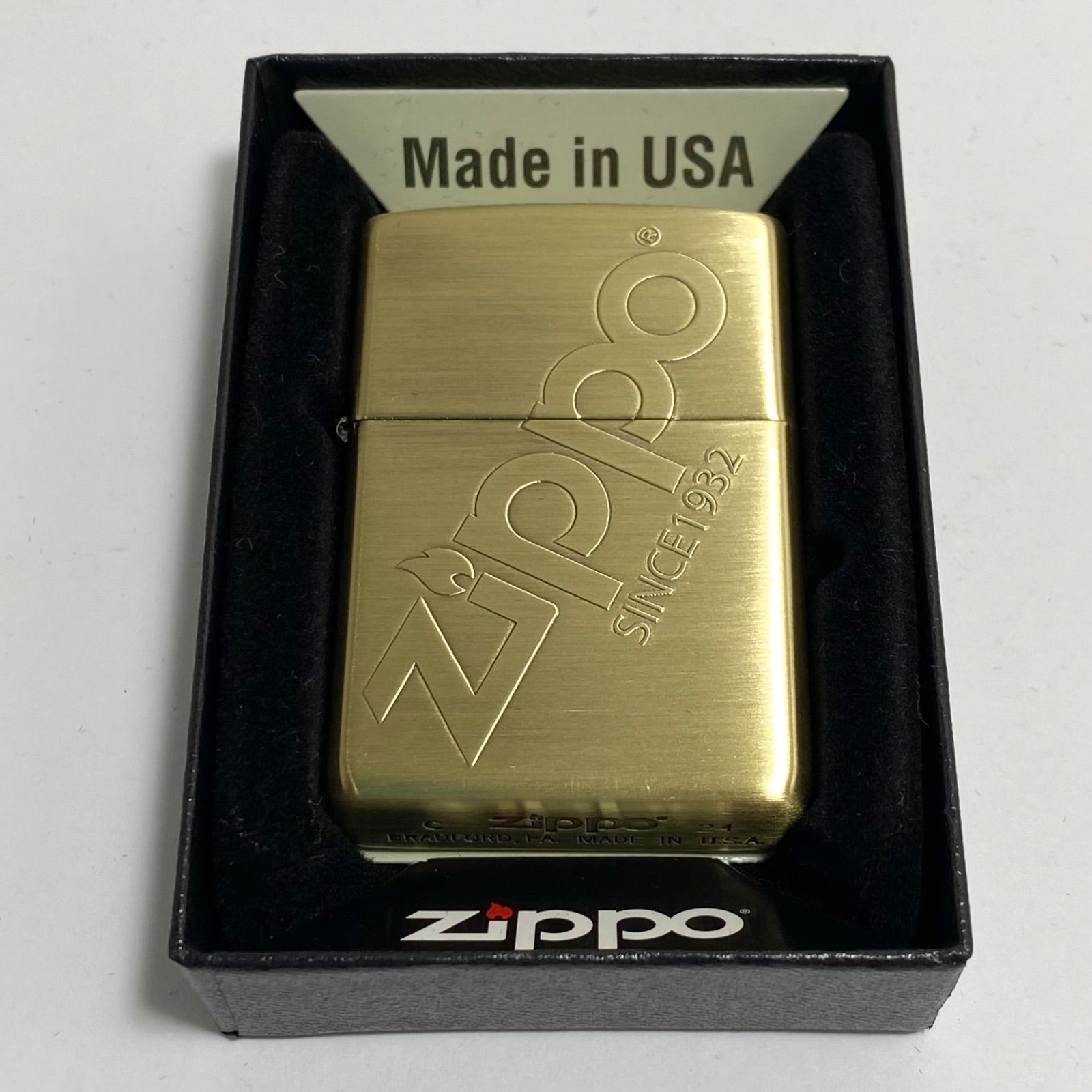 ZIPPO ジッポー ライター 定番 ロゴデザイン 真鍮メッキ 205-Z