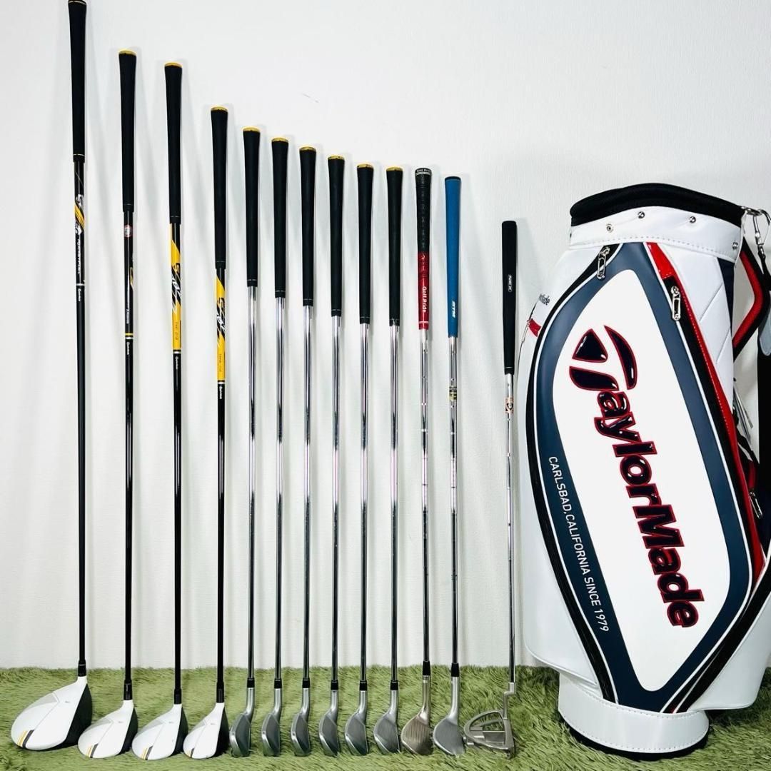 【中古】TaylorMade テーラーメイド RBZステージ2 フルセット 新品キャディバッグ付き 13本セット メンズゴルフ 初心者 入門 人気 男性 右利き flex S