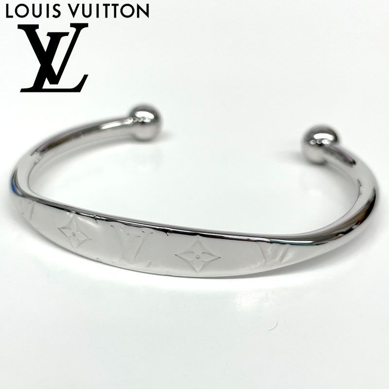 中古】LOUIS VUITTON/ルイヴィトン ジョンク モノグラム バングル ブレスレット M64839 Mサイズ レディース メンズ シルバー イタリア製