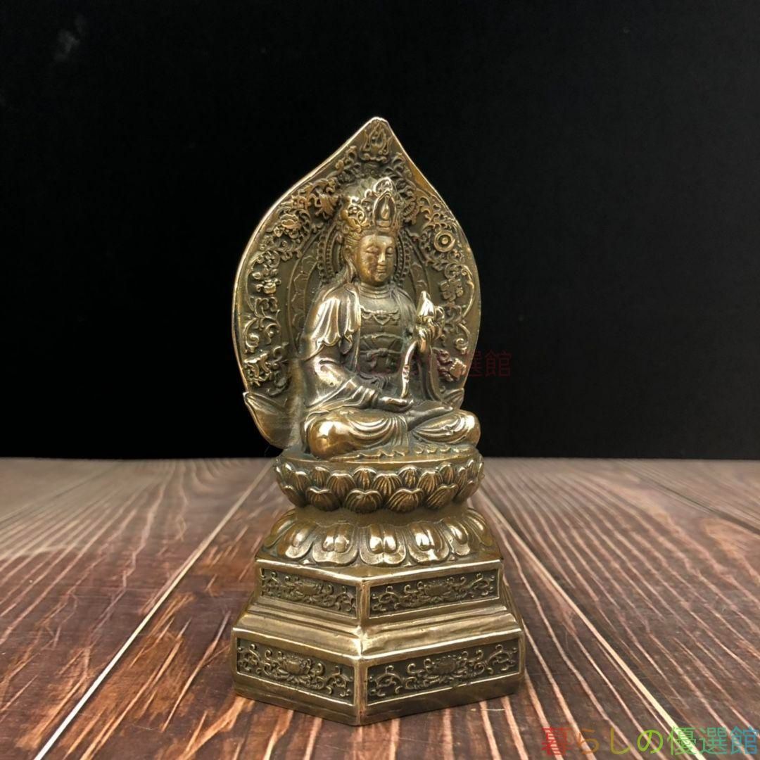 上品】仏教美術 西方三聖坐像 仏像 銅製 彫刻 置物 開運 風水 工芸品