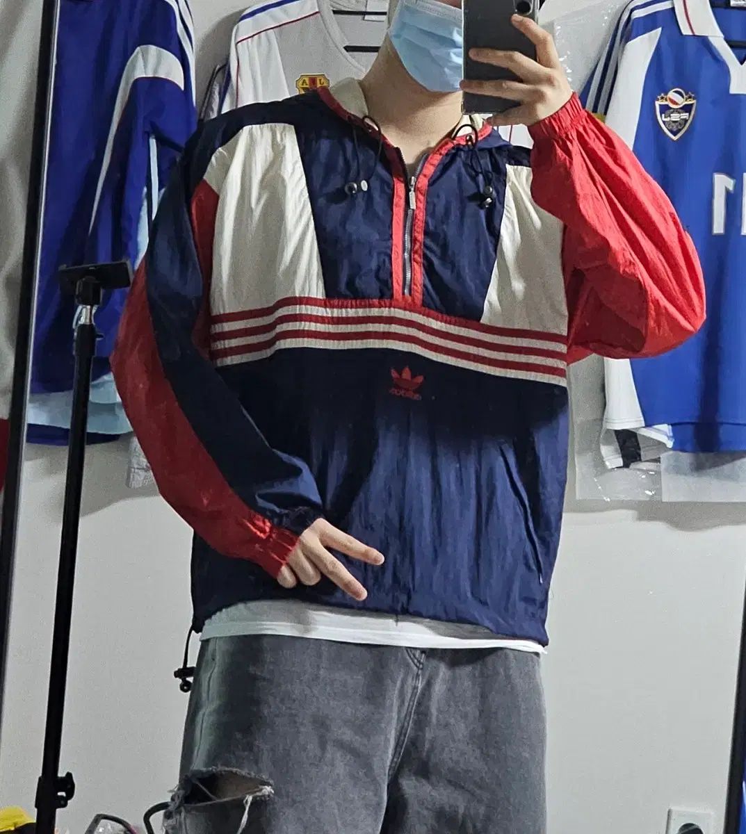 コルティス adidas 3本線 ウィンドブレーカー Anorak（アノラック） オールドスクール ジャケット