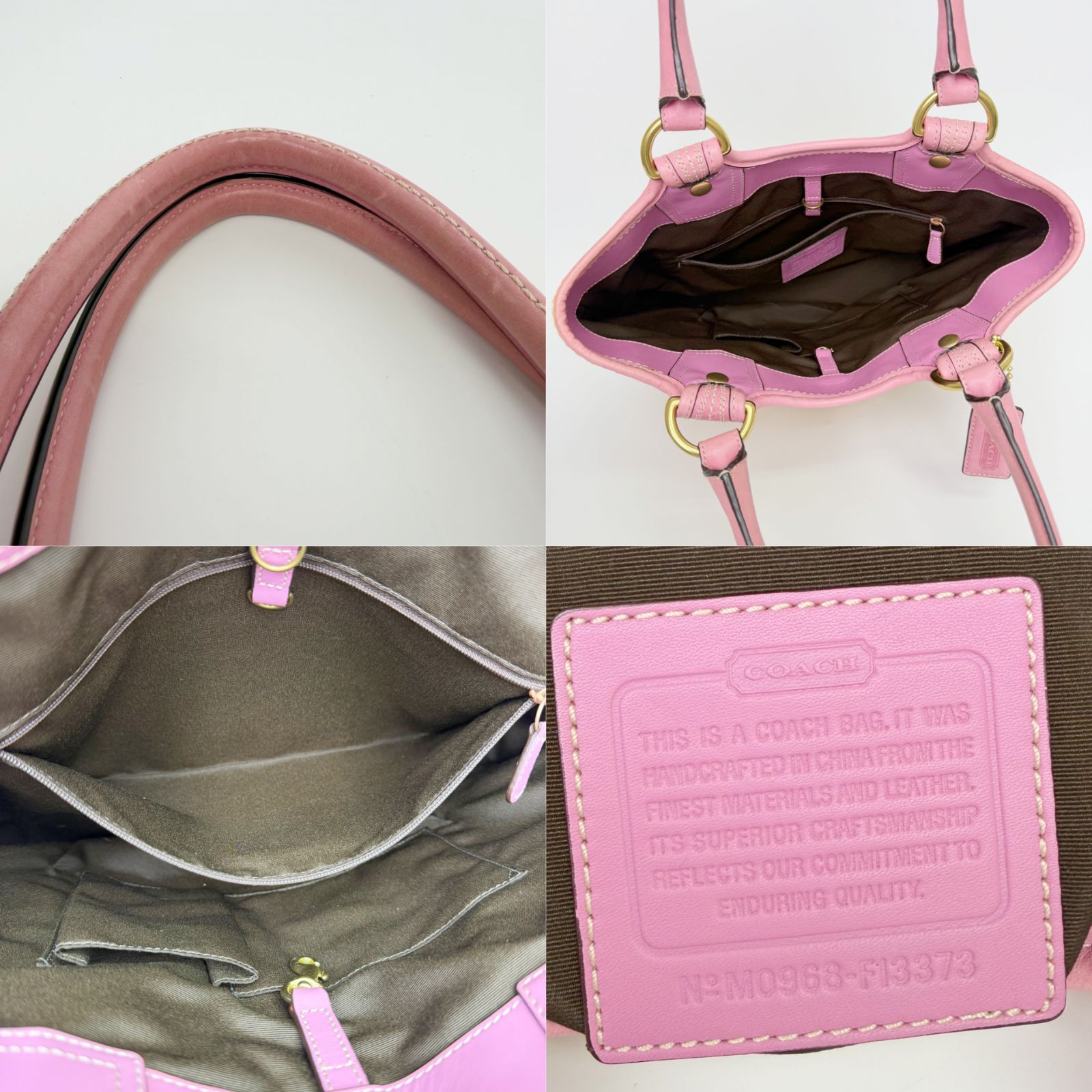 中古】COACH コーチ F13373 ストロー フラワー トートバッグ ストロー