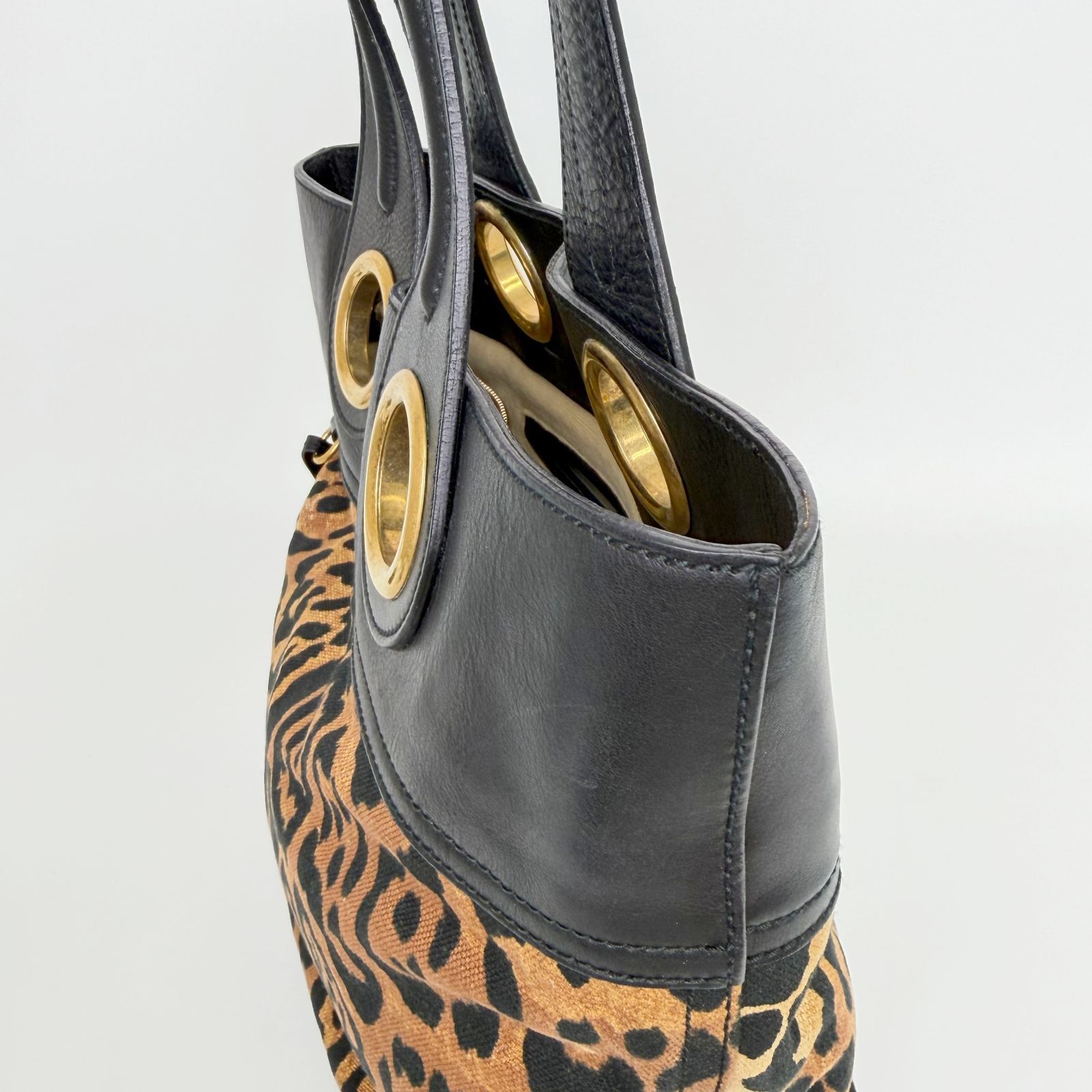 レディース Vintage Yves Saint Laurent レオパード柄 ハンドバッグ