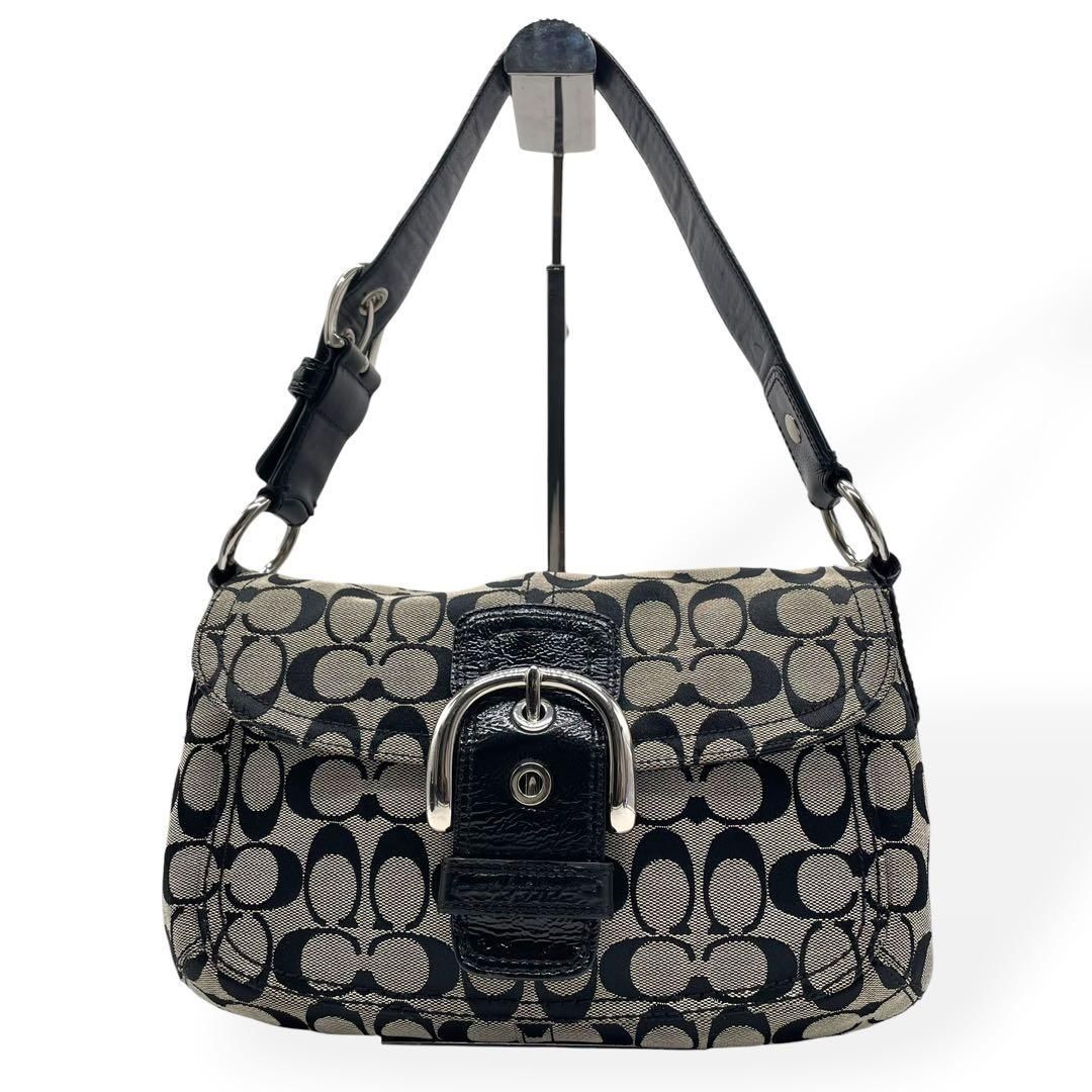 極美品　COACH コーチ　ソーホー　ショルダーバッグ　シグネチャー　肩掛け