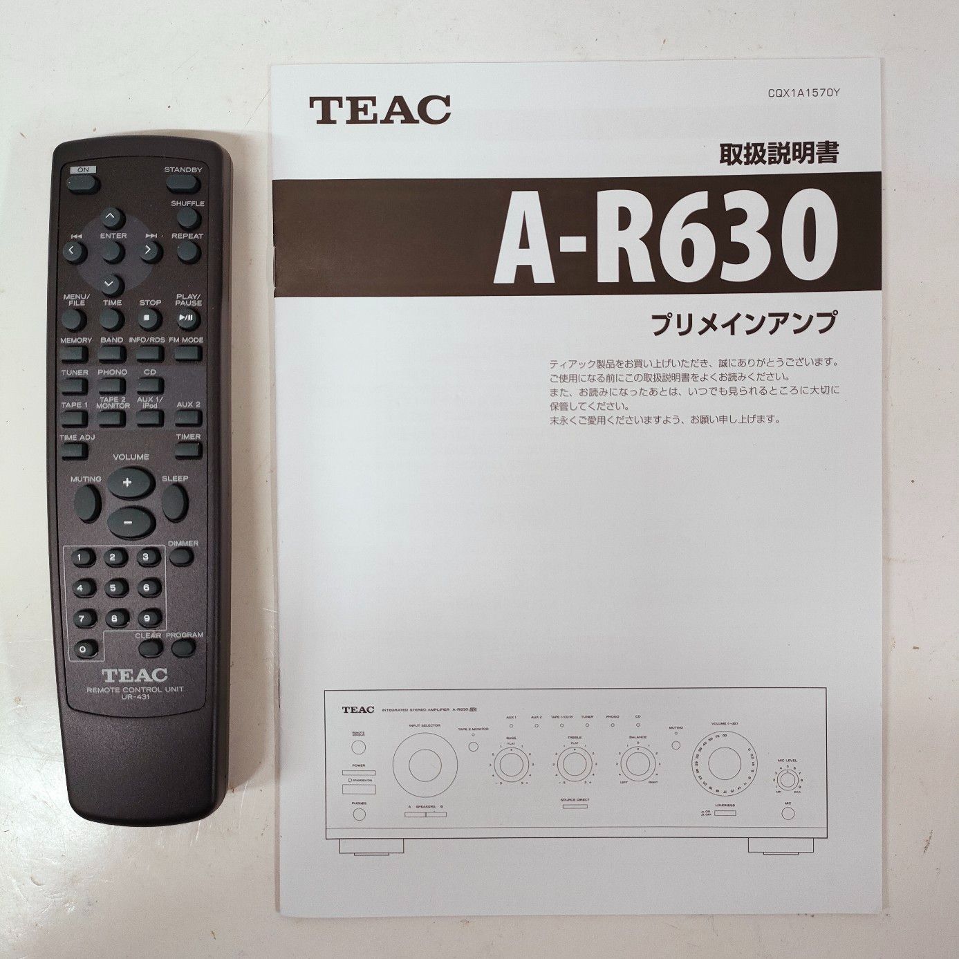 TECK ティアック プリメインアンプ A-R630 リモコン/取説付 本体 通電