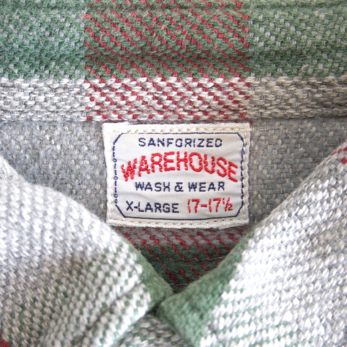 ビッグサイズ/美品】WAREHOUSE【ブロックチェック ネルシャツ】XL 長袖