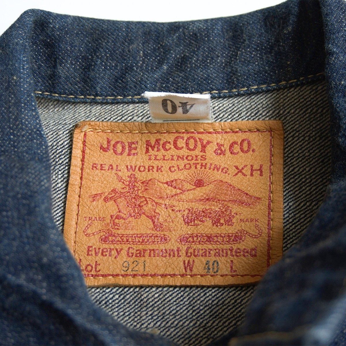 JOE McCOY デニムジャケット　大戦モデル　1st lot921 40 美品/濃紺】JOE McCOY【LOT:921 1ST デニム ジャケット】 40 ジョー