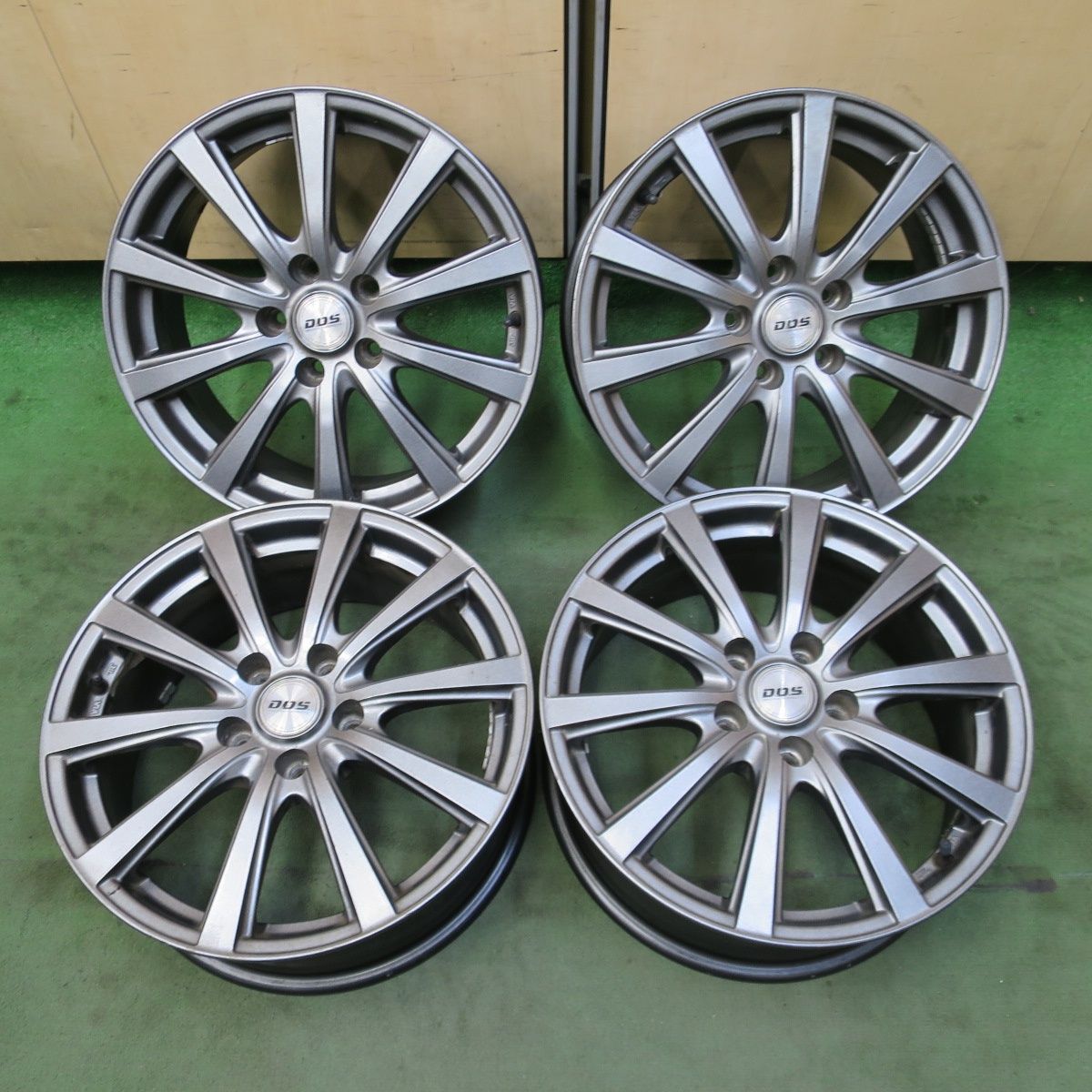 D.O.S. 17インチ シルバー ホイール 送料無料] 4本価格☆D.O.S. DOS 17インチ ホイール 社外 アルミ 17×7J