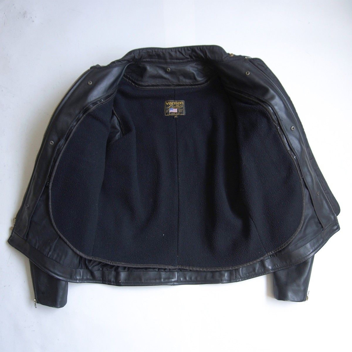 美品】 VANSON 【RJV シングル ライダース ジャケット】42 ブラック