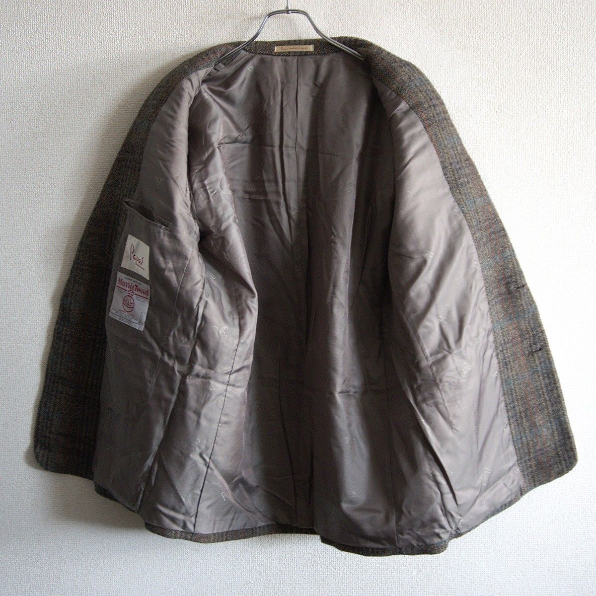 美品】PAPAS 【× Harris Tweed ツイード 2B テーラード ジャケット】L