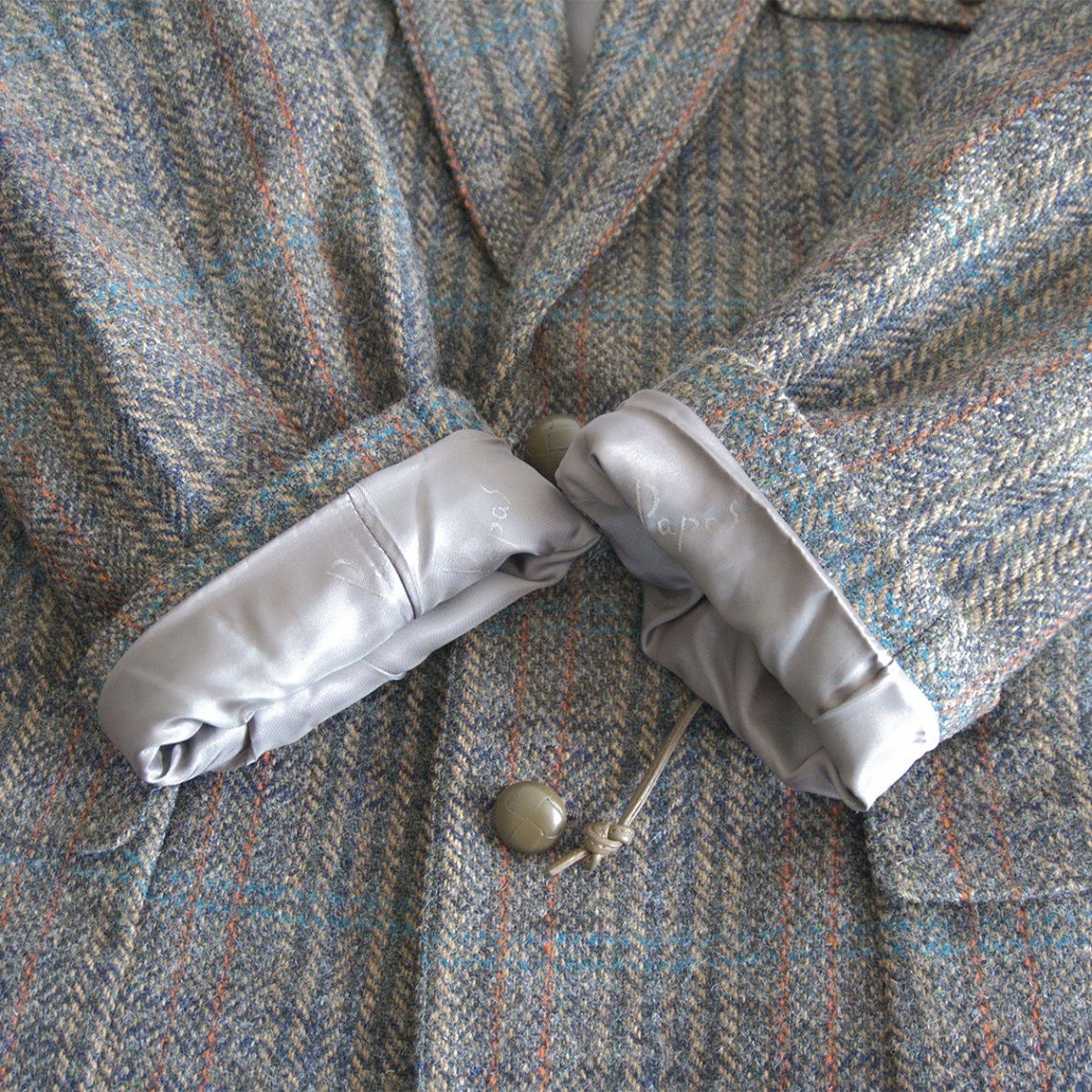 美品】PAPAS 【× Harris Tweed ツイード 2B テーラード ジャケット】L
