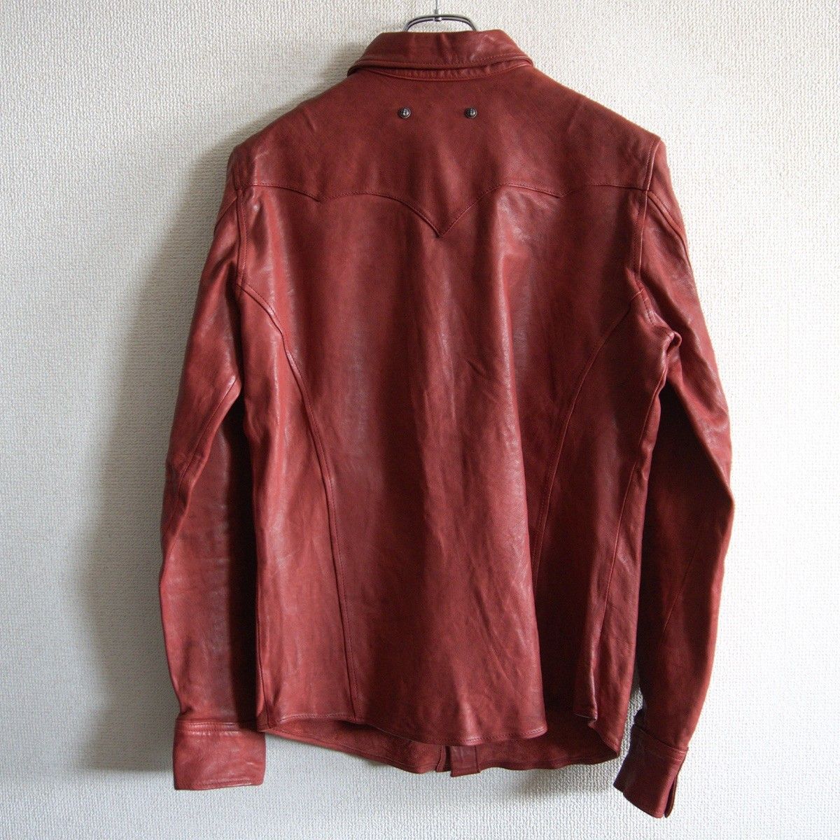 最高級】ISAMU KATAYAMA BACKLASH【THE LINE レザー シャツ T-003】XL