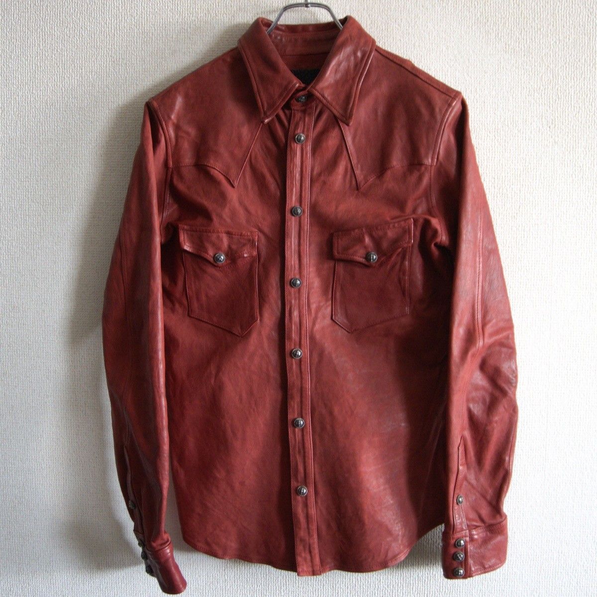 最高級】ISAMU KATAYAMA BACKLASH【THE LINE レザー シャツ T-003】XL