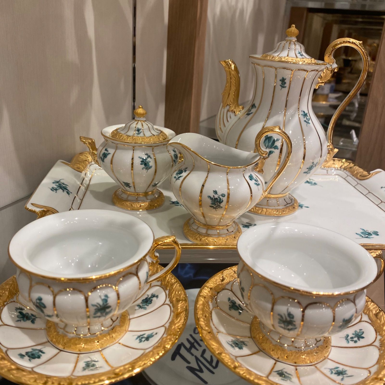 Meissen 世界限定品 Xファーム 金彩 ティーセット チサエサ 新C8-0722