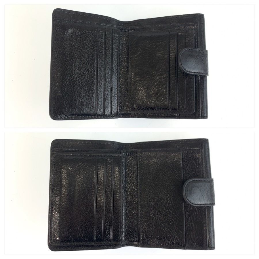 美品 CELINE セリーヌ ブラック 黒 シルバー金具 レザー 折財布
