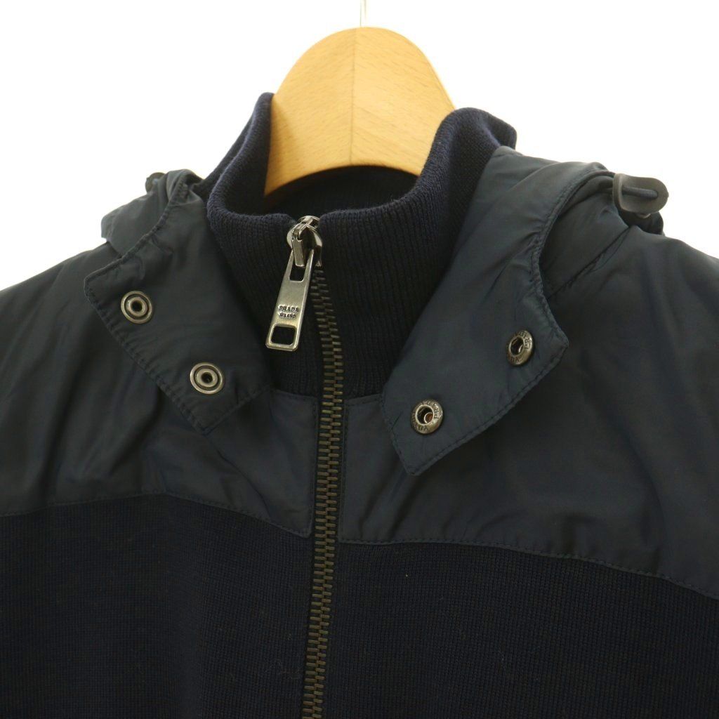 【PRADAジップアップニットパーカー、ブルゾン、アウター、ダウン、ナイロン プラダ PRADA ナイロン ニット ジップアップパーカー ジャケット