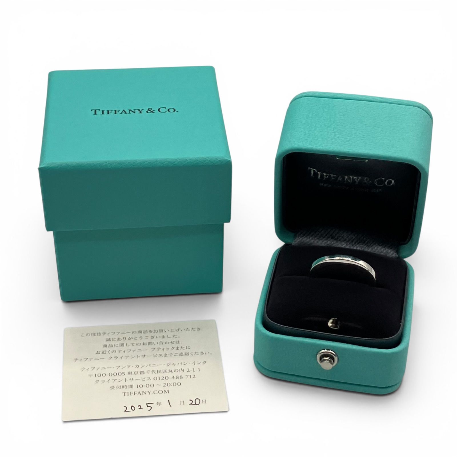 【yu/7.20/180】TIFFANY&Co. ティファニー ロック リング ホワイトゴールド K18WG 50号 Au750 指輪 レディース メンズ ユニセックス