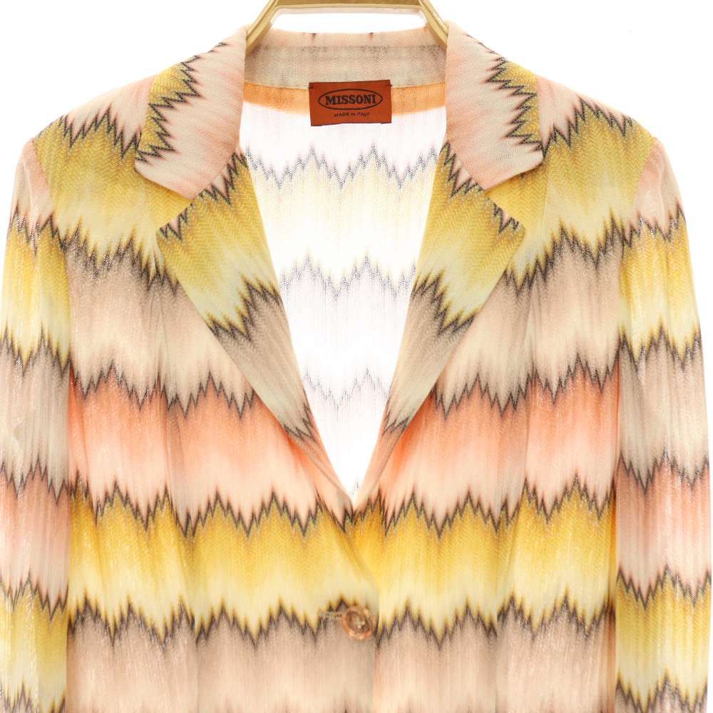 ミッソーニ MISSONI 柄 ジャケット アウター テーラード ピンク マルチ