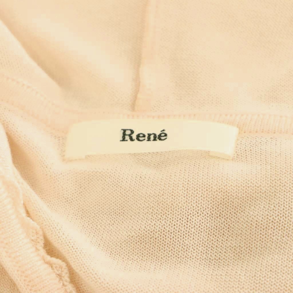 ルネ Rene リボン ニットジップパーカー フリル フェイクパール 34