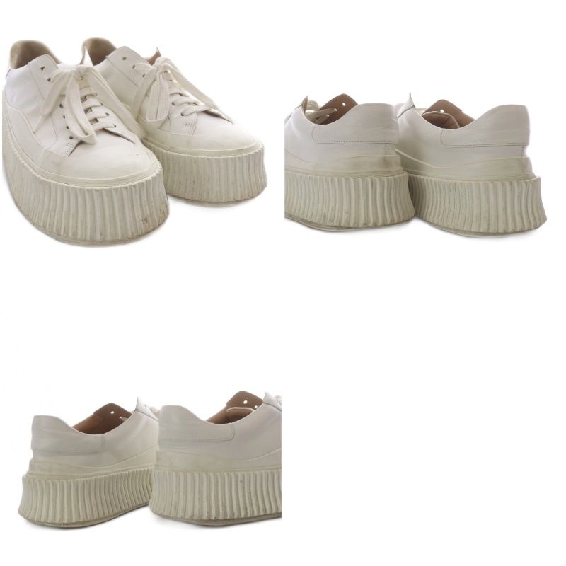 ジルサンダー JIL SANDER スニーカー プラットフォーム 厚底 レザー 37