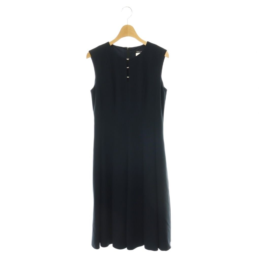 Rene basic 34 濃紺ワンピース ルネ Rene ベーシック basic ノースリーブラインストーンワンピース