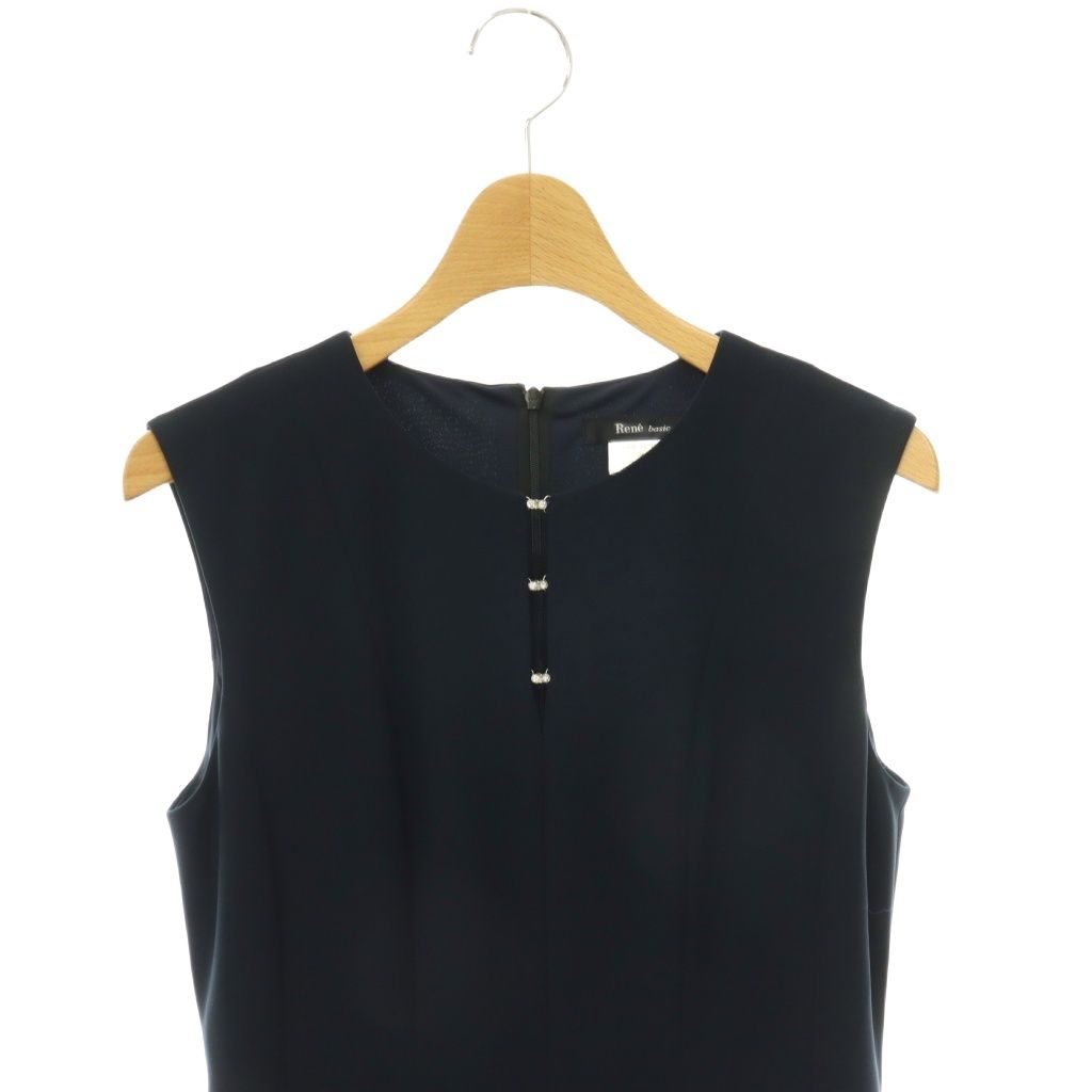 ルネ Rene ベーシック basic ノースリーブラインストーンワンピース