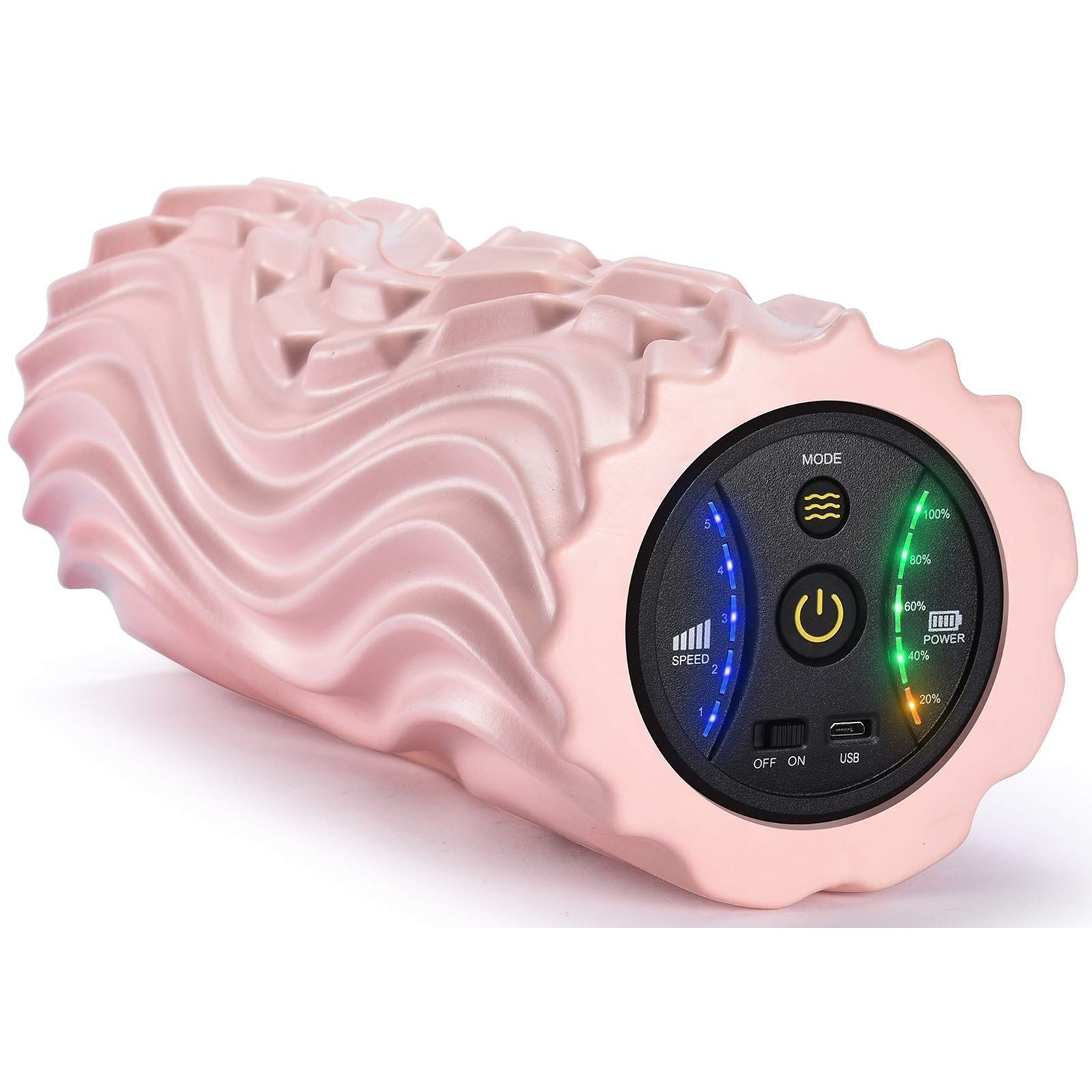 電動 フォームローラー 強い振動 振動 マッサージポール ローラー 電動マッサージ ストレッチローラー トレーニング 5段階振動調整 スポーツ フィットネス ヨガポール 健康器具 筋膜 ストレッチ器具 日本語取扱説明書付き