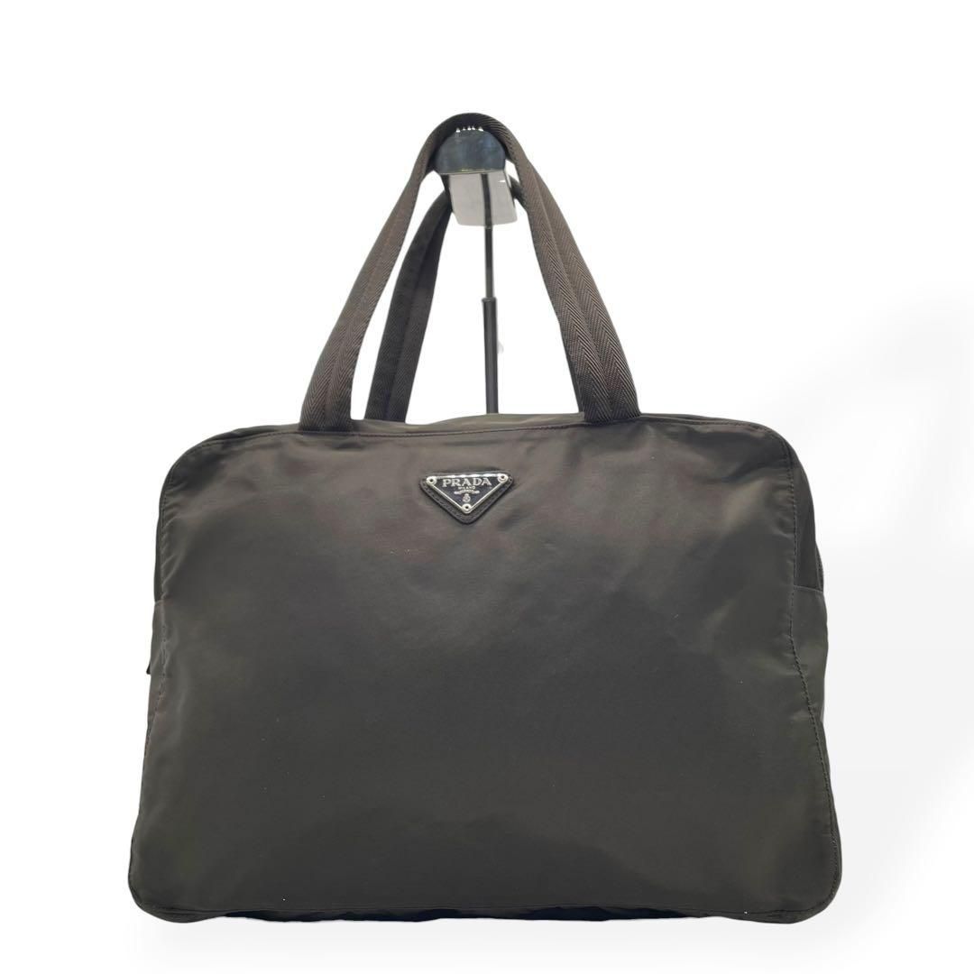 レディース 極美品 PRADA プラダ ショルダーバッグ モスグリーン 三角 