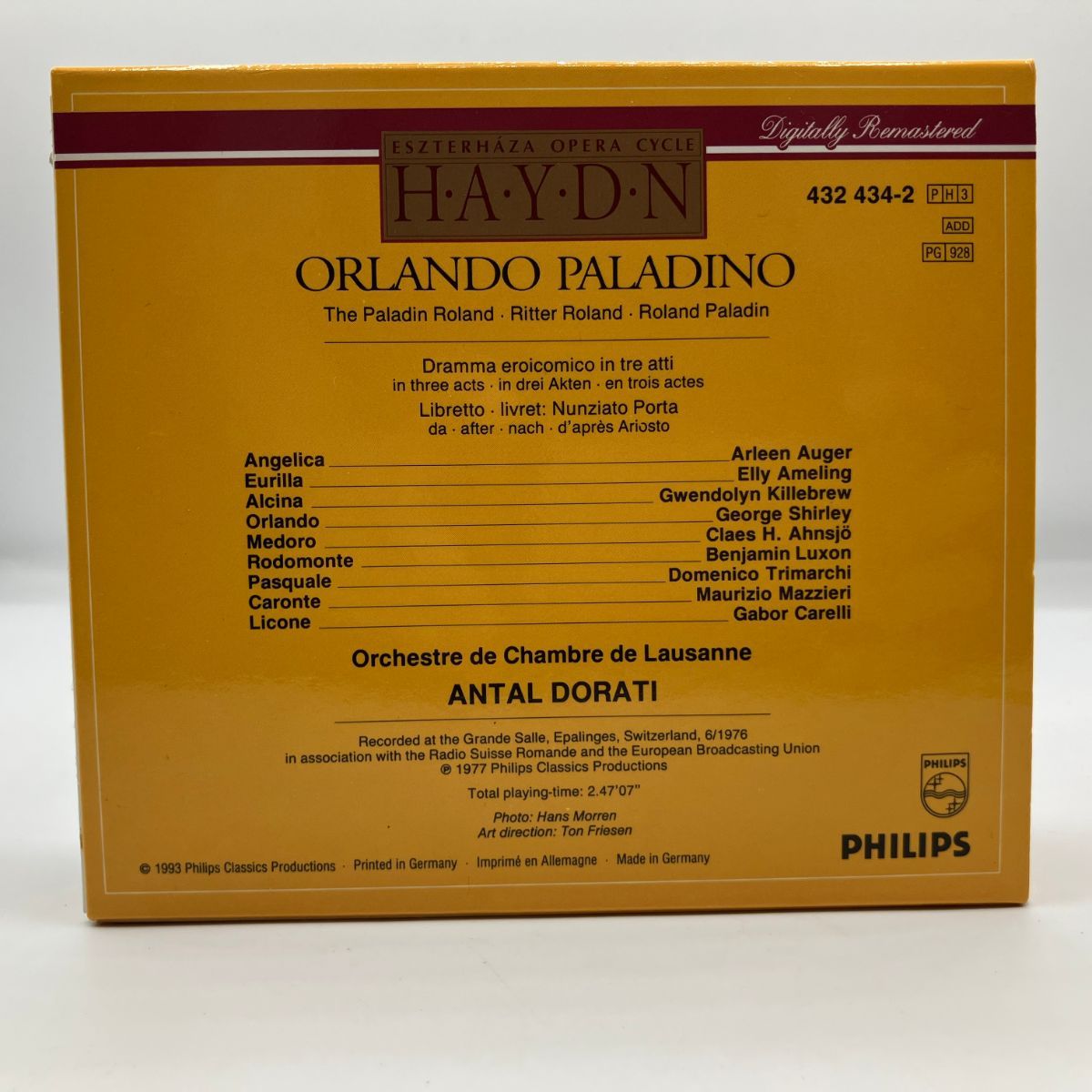 ☆ 西独盤 ◇ Antal Dorati / Haydn: Orlando Paladino (3CD) 432434-2