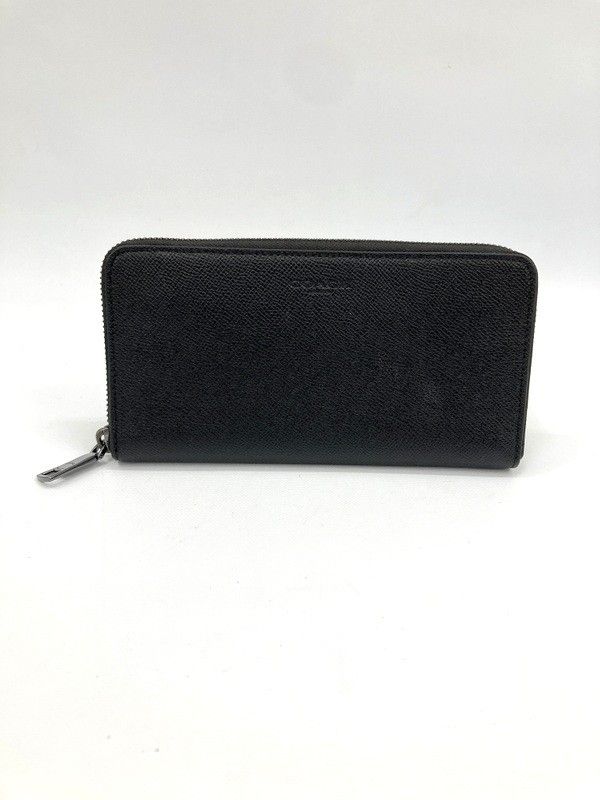 COACH コーチ 長財布 アコーディオン ウォレット クロスグレイン レザー 小銭入れ有り さいふ ラウンドファスナー 雑貨 ★SS488