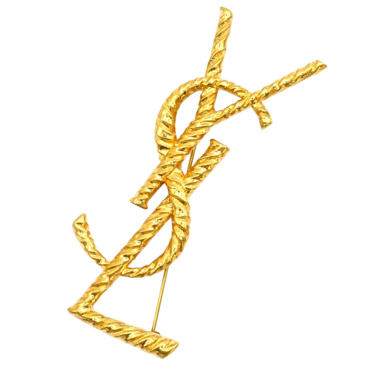 SAINT LAURENT サンローラン YSLロゴ GP ブローチ ゴールド K2607-k090