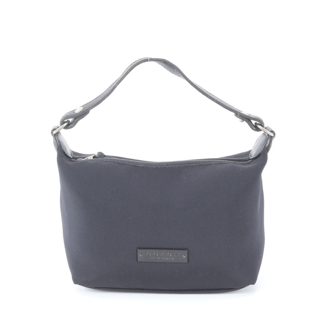 極美品 コーチ レザー ハンドバッグ アクセサリーポーチ アクセポ トート ブラック 黒 レディース ENE EK7-9【中古】