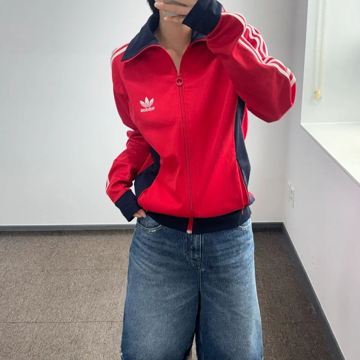 adidas アディダス ヨーロッパ レッド ネイビー バイカラー ジャージ