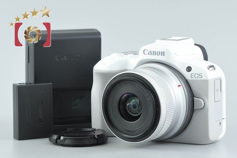 【中古】Canon キヤノン EOS R50 RF-S 18-45 IS STM レンズキット ホワイト