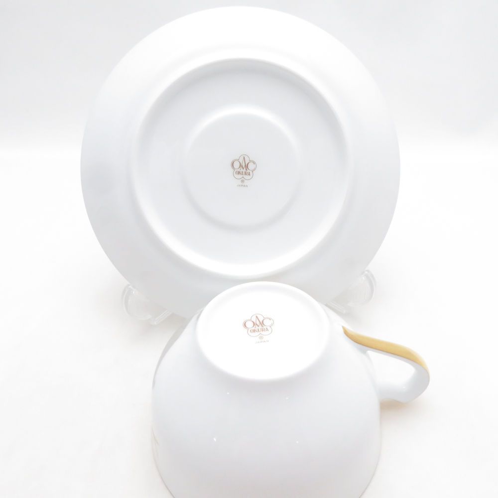 美品 OKURA 大倉陶園 金蝕バラ カップ＆ソーサー 薔薇 金彩 ティー